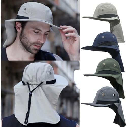 Women Men Hiking Fishing Hat Outdoor Sport Sun UV Protection Neck Face Flap Cap Adjustable Caps