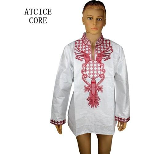 African bazin riche embroidery man shirt long sleeve LC022