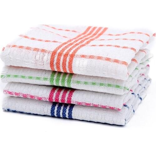 Soft Plaid Absorbent Kitchen Table Dishcloth Cotton Cleaning Cotton Tea Towel Tea Towels Are Easy to Clean And Odorless
