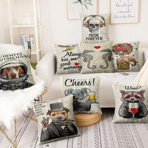 Retro Animal Printed Pillowcase Super Soft Velvet Cushion Decorative Pillow Home Decor Sofa Throw Pillow Almofadas Decorativas