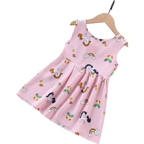 New Summer Girls Sleeveless Dress Kids Dresses Clothes Girl Princess Dress 1 2 3 4 5 6 Years Children Clothing