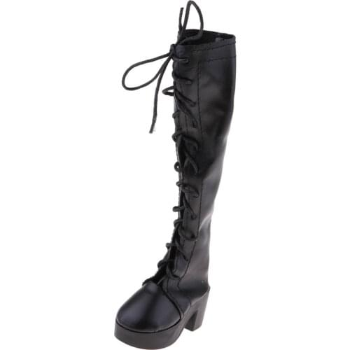 Doll Shoes Black Lace Up Boots for 1/3 BJD AOD AS SD Dolls Clothes Accessory