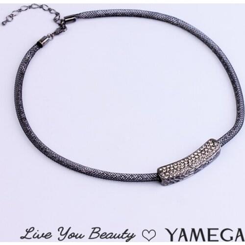 YAMEGA New Fashion Rhinestone Pendant Necklaces Statement Unique Chain Jewelry Accessories Collar Necklace for Women Girls Gift