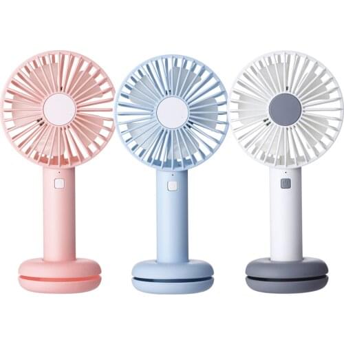 Portable Mini Handheld Fan Rechargeable USB Fan Adjustable 3 Speed Outdoor Fan with Base Desktop Fan