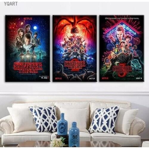 Stranger Things Poster Season 3 Series Canvas Paintings Retro Movie Posters Prints Wall Art Pictures for Kids Room Cuadros