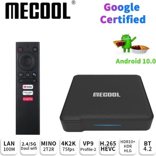 Mecool KM1 ATV Deluxe Andriod 10 Smart TV Box 4G 64G Amlogic S905X3 2.4G/5G Wifi Voice Google Certified Media Player Prime 2T2R