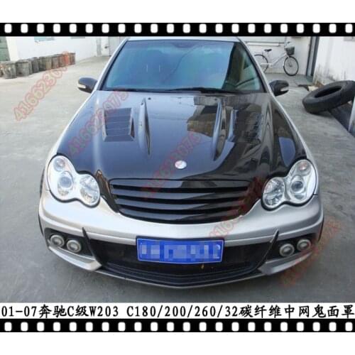 Fit for Mercedes-Benz C W203 C180 200 260 C32 01-07 carbon fiber grill grille