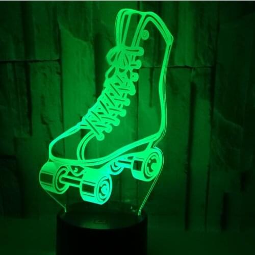 Roller Skates 3D LED RGB Night Light 7 Color Change Desk Light Action Figures 2886 Kids Home Christmas Toys