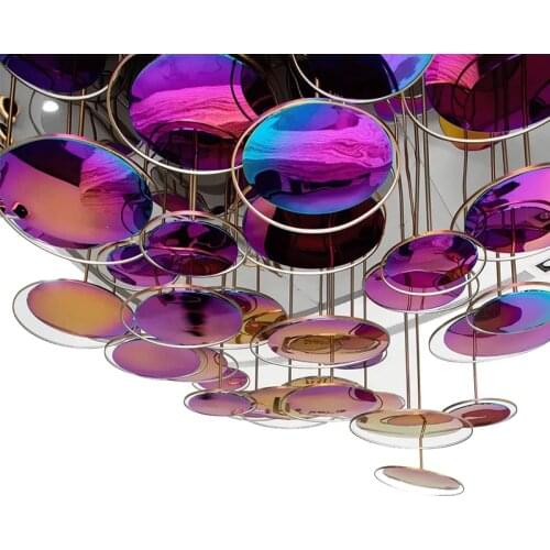 Modern Colorful Stainsteel Pendant Light Restaurant Bar Villa Hotel Home Bedroom Living Room Art Chandelier PA0787
