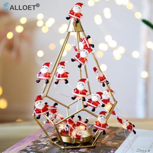 LED Santa Claus Snowman Star Snowflake Fairy String Lights Christmas Tree home Party Holiday Lamp Christmas Decoration