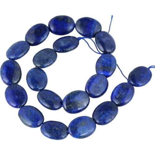 TUMBEELLUWA Lapis Lazuli Loose Beads Oval Shape 20x15mm for Jewelry Making, 15.5 inches