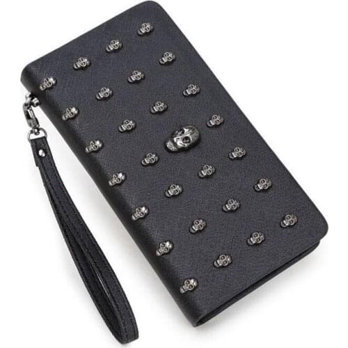 Vintage Skull Wallets Women Long Handbag Zipper Wallet Skeleton Purse Clutch Card Holder Carteira man Wallet