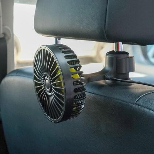 Rotatable Car Headrest USB Fan Adjustable Speed Automotive Interior Cooling Fan Suitable for Summer
