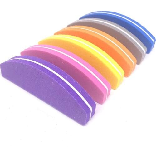 High Quality 10pcs/lot Nail File Buffing Color Washable Polishing Sandpaper Moon Nail Buffer Manicure Pedicure Accessoires Tool