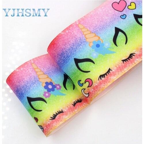 YJHSMY I-18428-50 10 yards 75 mm Cartoon Printed grosgrain ribbons,DIY handmade Hair accessories Material wedding gift wrap