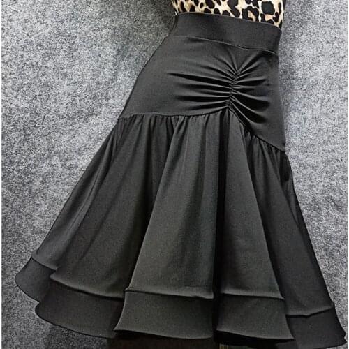 2020 New Latin Dance Dress Women Wrinkle Latin Dance Skirt for Ballroom Samba Tango Chacha Belly Dancing Performamnce W334B