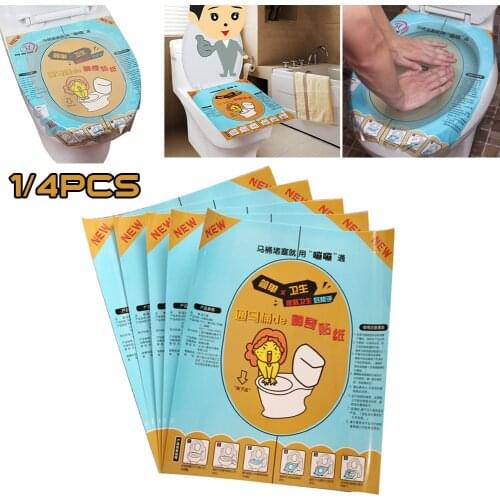 1/4Pcs Toilet Sticker Plunger PET Toilet Cleaning Tools Transparent Sticker Toilet Dredging Post Household Portable Accessories