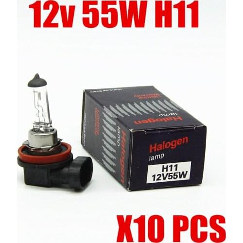 10pcs 12v 55w H11 Halogen Bulb 4300K Quartz Glass Car Auto Lamp Fog Lights