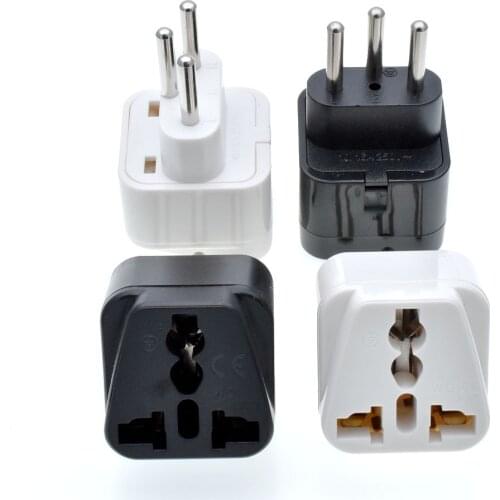 2PC black/white Universal UK Europe AU USA to Swiss Switzerland Grounded Travel Adapter Plug wall socket SWEITZ PLUG TYPE J