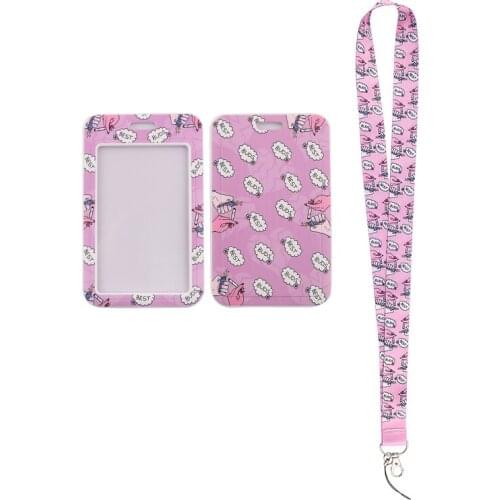 24pcs/lot MD202 DMLSKY Cartoon Best Friend Card Holder ID Holder Bus Card Holder Staff Card With Lanyard