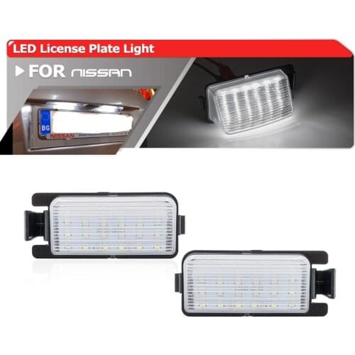 2x Fits For Nissan 350Z Z33 370Z Z34 GT-R R35 Versa Cube For Infiniti G25 G35 G37 S60 SMD White Canbus Led License Plate Lights