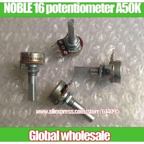 4pcs NOBLE 16 single-inline volume potentiometer A50K / shaft length 25F adjustable resistor A50K