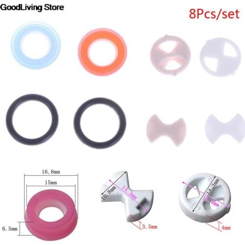 8Pcs/set Durable Ceramic Disc Silicon Washer Insert 1/2" Turn Replacement Accessories For Valve Tap