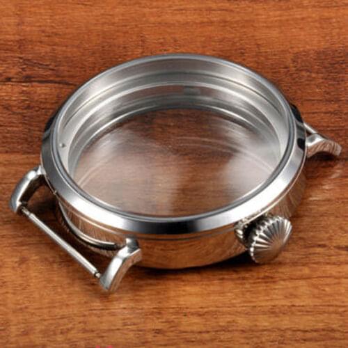 High quality hardened 46mm Corgeut stainless steel watch Case top brand Luxury Fashion fit eta 6497 6498 movement Watch Case