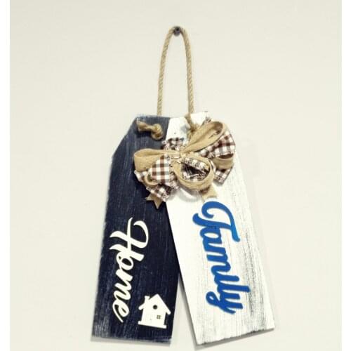 Wooden Family Home Door Ornament Decorative Black-White