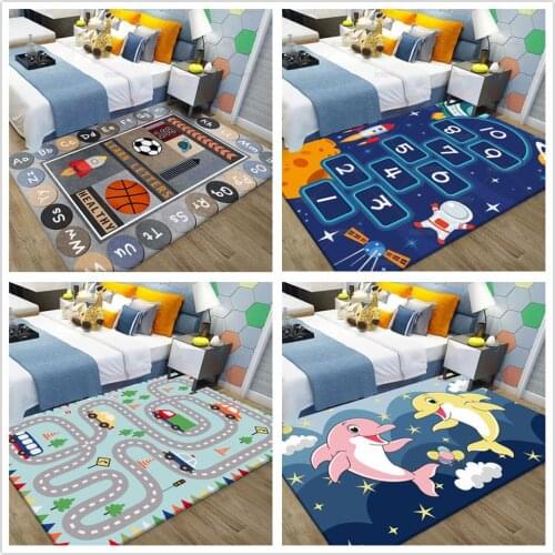 3D Printing Cartoon Series Childrens Carpet Baby Bedroom Crawl Soft Mats Kids Room Play Area Rugs and Carpets for Living Room
