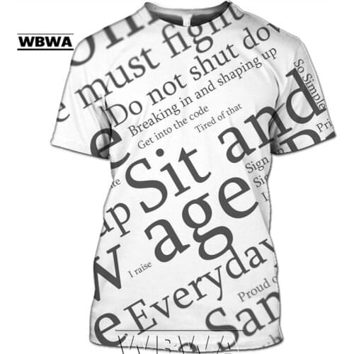 WBWA T-shirts Old Newspaper 3D Print Men Women Casual Fashion Hip Hop Funny Short Sleeve Streetwear Vintage Tees Tops Shirt