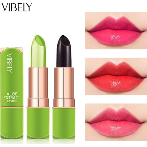 7 Colors Lipstick Aloe Vera Jelly Lipstick Color Change Lasting Hydrating Moisturizing Lip Gloss Pink Color Makeup Lipstick