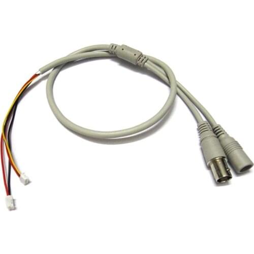 Power Video Cable BNC & DC Connector to Stripped Wire cctv end cable 60cm with Terminals for PCB Board CCTV Camera