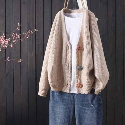 Spring and autumn fashion new solid color cardigan womens button knit jacket women all-match long-sleeved sweater outer women