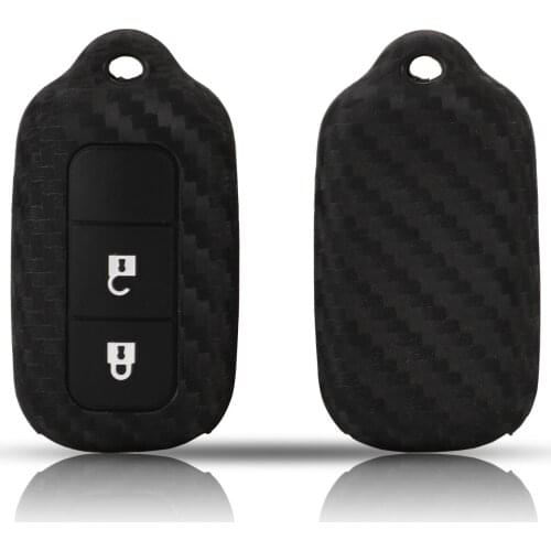 Kutery Carbon Fiber Silica Gel Car Key Cover Case For Toyota Highlander Camry Prado RAV Yaris 3Buttons Remote Key Protector