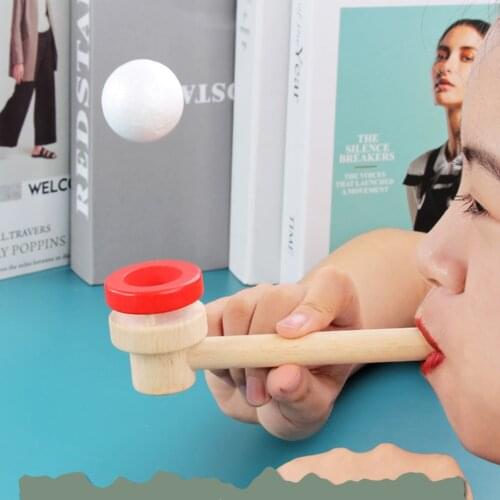 Montessori Teaching Materials Baby Wooden Blow Hobbies Fun Sports Toy Ball for Kids Baby Intelligence Board Game