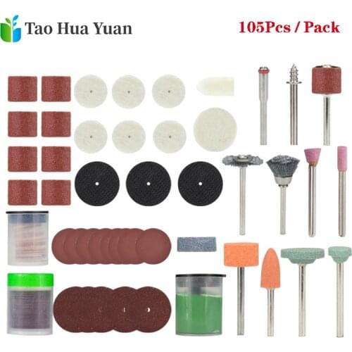 105pcs Rotary Tool Accessories Kit For Grinding Sanding Polishing And Cutting Mini Drill Abrasive Tools Power Tool Accessories A