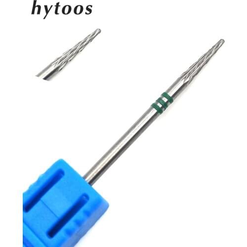 HYTOOS Spear Tungsten Carbide Nail Drill Bit 3/32" Rotary Bits For Manicure Electric Drill Accessories Nail Tools Milling-L340