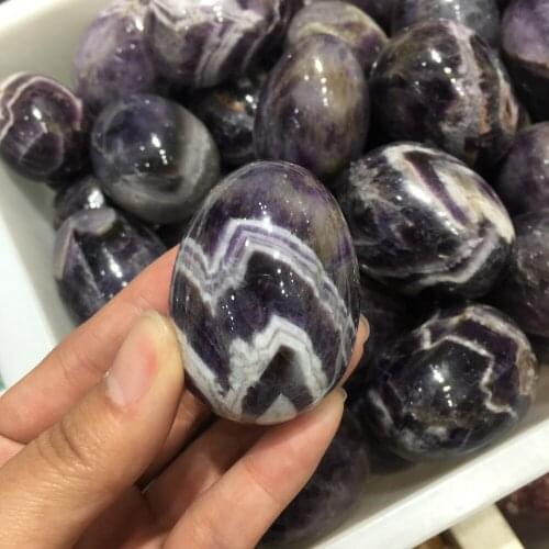 1pcs Natural Dream Amethyst crystal Egg gemstone Healing Egg 80g