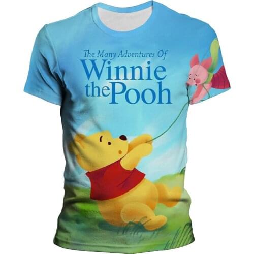 2021 new 3D printing Harajuku summer casual womens T-shirt Ulzzang streetwear Kawai Winnie the Pooh print Disney T-shirt