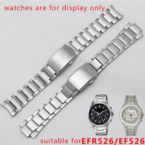 PEIYI Quality Stainless steel strap silver wristband special interface Replacement metal strap for EFR-526L-1A 7A