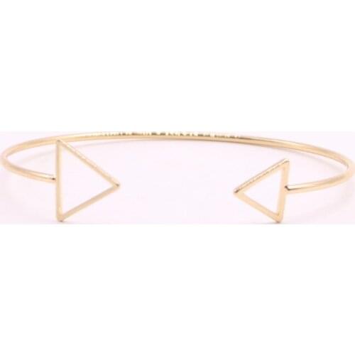 Hollow geometry triangle bangles for girls Triangular framing women bangles