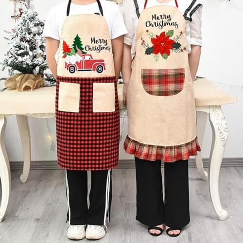 Christmas Tree Car Flower Linen Home Kitchen Cooking Baking Cleaning Protect Apron Party Supplies