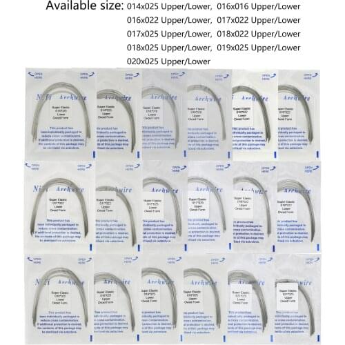 Dental Orthodontic Super Elastic Niti Rectangular Arch Wire Ovoid Form Upper/Lower 10Packs/100Pcs