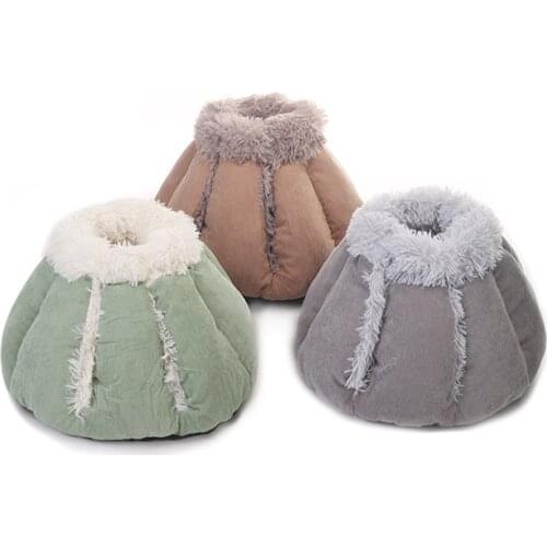 Warm Cute Bun Pet House For Cats Winter Cat Bed Mat Basket For Small Dogs Cat House Pets tent cozy cave beds cama gato