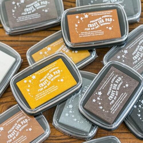 6 Colors Vintage Metallic Color Stamp Inkpad Large Size DIY Craft Retro Ink Pads For Rubber Stamps Paper Scrapbooking Inkpads