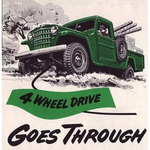 Vintage Metal Tin Sign Four Wheel Drive Truck Goes Through Home Bar Hotel Club Wall Decor Sign 12X8Inch