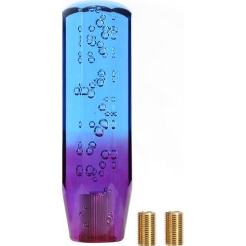 VODOOL Universal Acrylic Crystal Bubble Car Shift Knob AT/MT Car Gear Knob Stick Lever Head Shifter Auto Accessories Blue+Purple