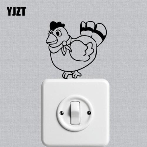 YJZT Farm Chicken Wall Switch Sticker Home Room Decor Funny Cartoon Vinyl Decal S19-0549