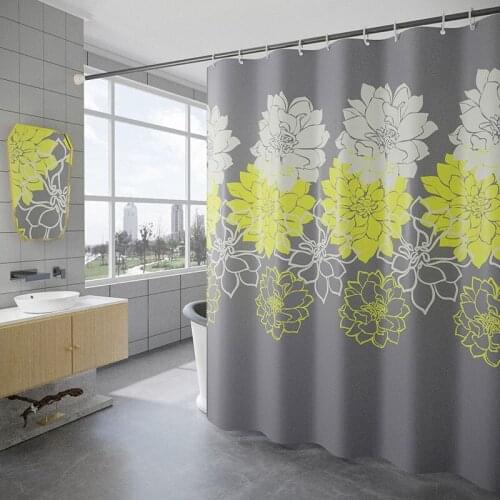 Peony Flower Thicken Refreshing Quick Dry Shower Curtain Bathroom Curtains Home Decoration Polyester Waterproof YL-0021